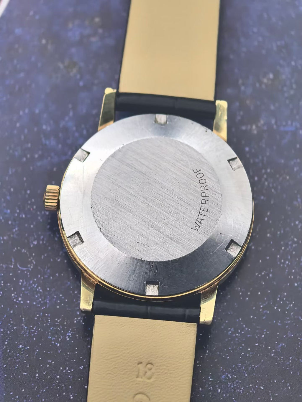 Omega Geneve Automatic Watch Cal. 565 Date Gold Plated 34.5mm Gold Dial Vintage Swiss 584-4000