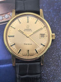Omega Geneve Automatic Watch Cal. 565 Date Gold Plated 34.5mm Gold Dial Vintage Swiss 584-4000