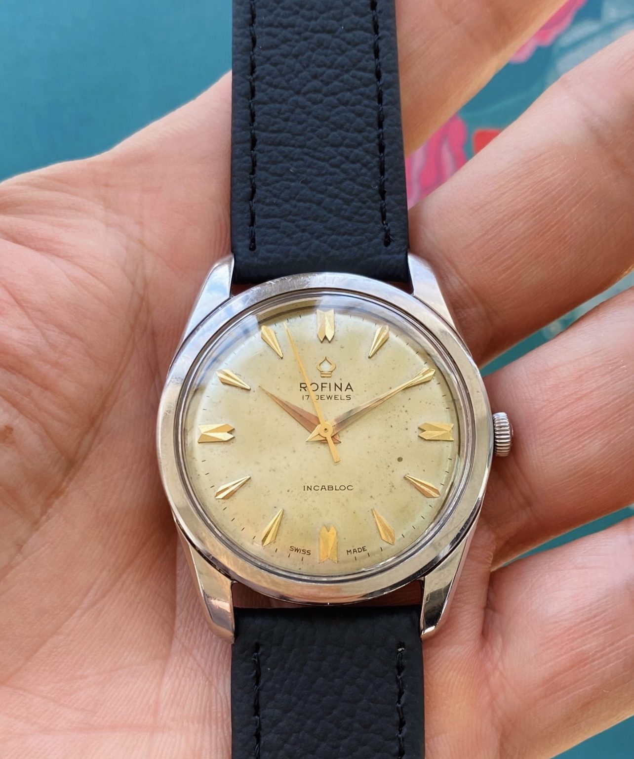 Rofina Vintage Manual Winding Swiss Watch 35mm 17 Jewels 012-0160