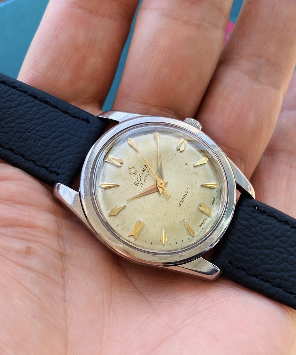 Rofina Vintage Manual Winding Swiss Watch 35mm 17 Jewels 012-0160