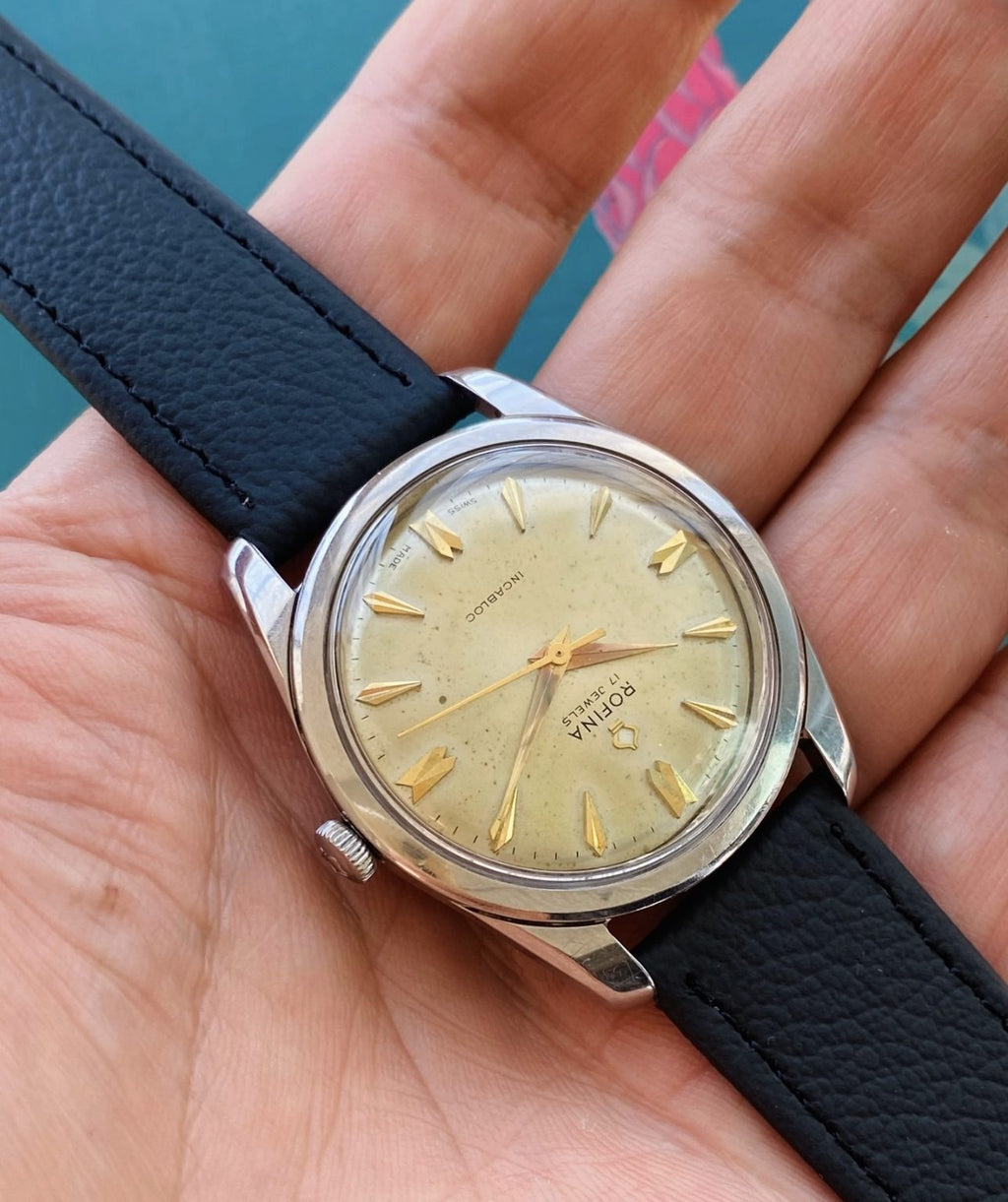 Rofina Vintage Manual Winding Swiss Watch 35mm 17 Jewels 012-0160