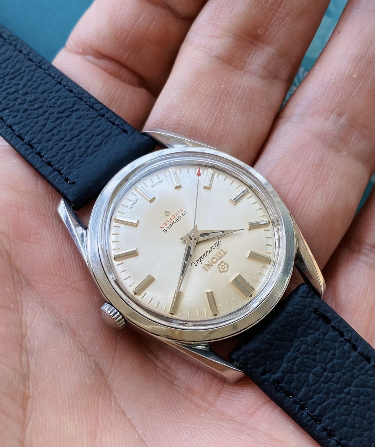 Swiss Titoni Vintage Manual Wind Mens' Watch 34.5mm ETA2750 17 Jewels 037-0230