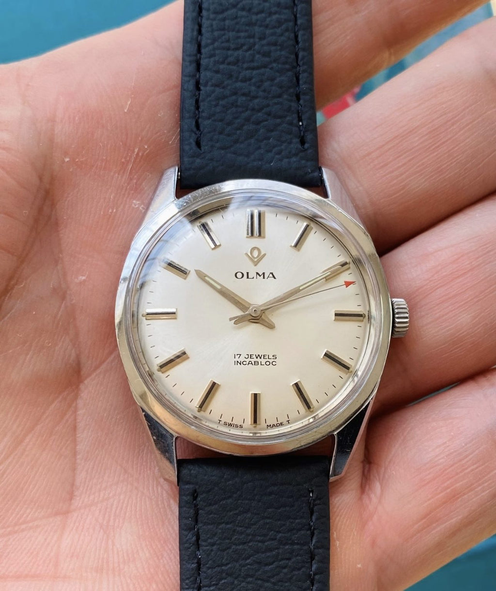 OLMA Vintage Manual-Winding Mens' Swiss Watch 34mm ETA2750 SKU.038-0180