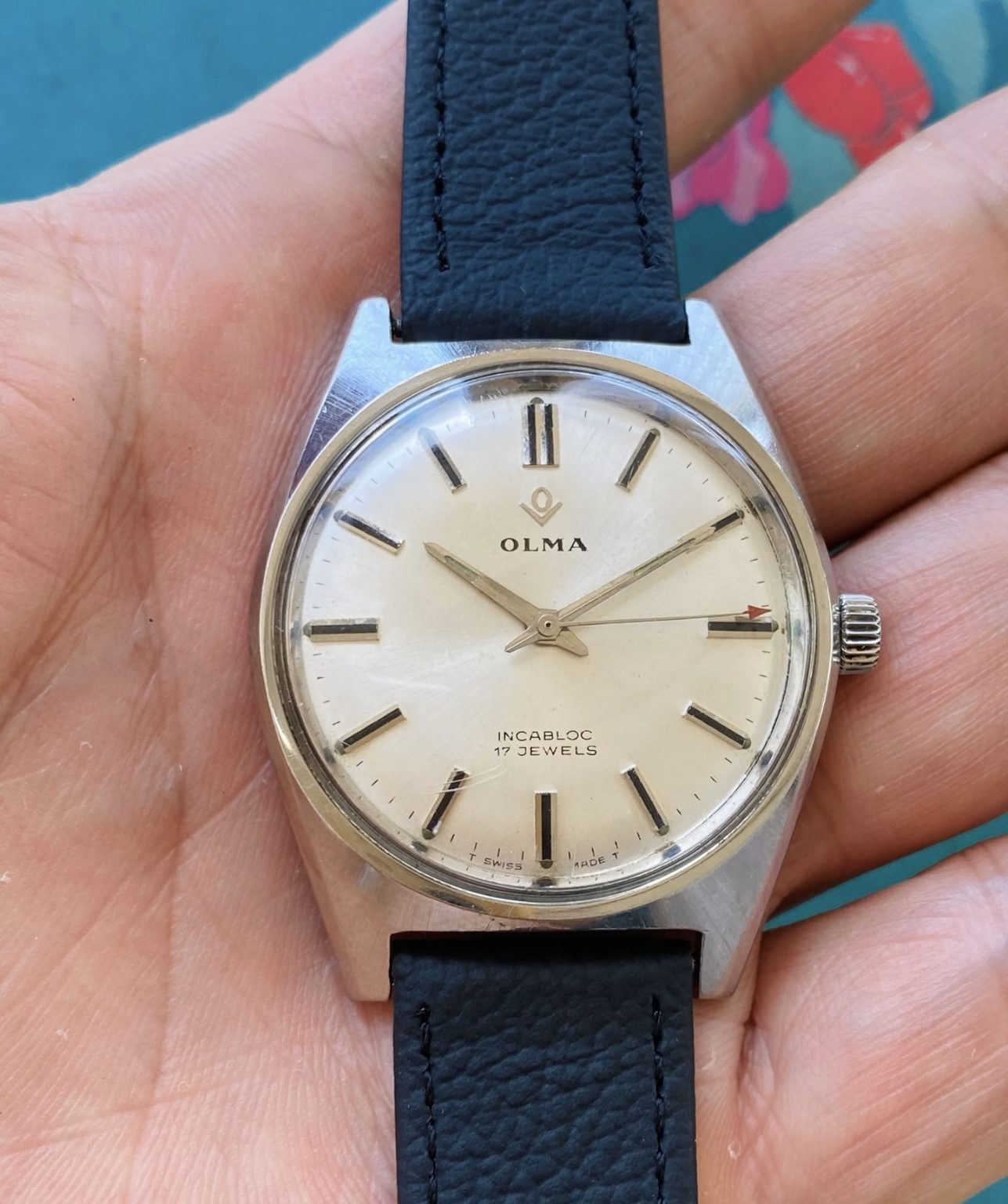 OLMA Vintage Manual-Winding Mens' Swiss Watch 36mm 17 Jewels SKU.042-0160