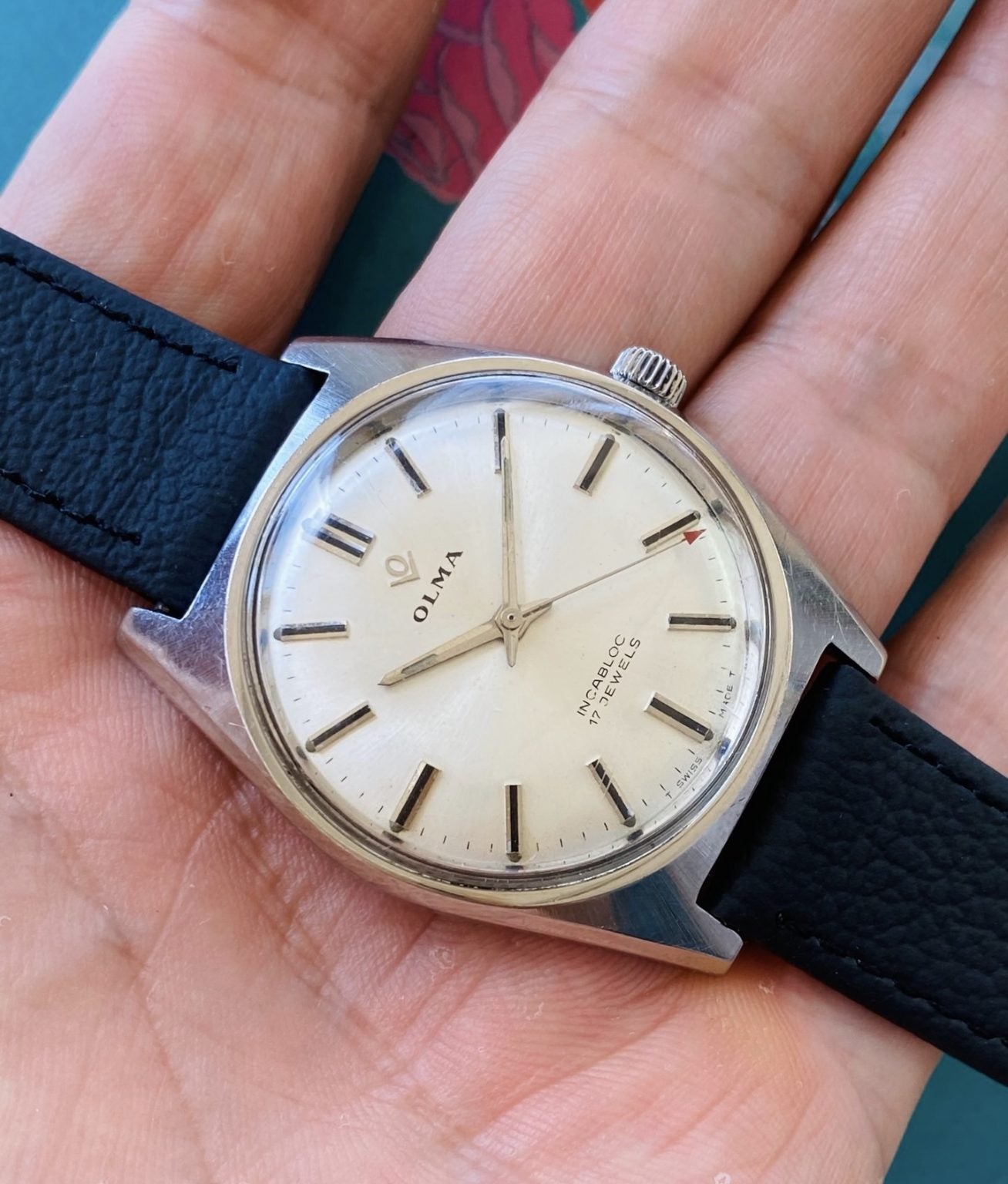 OLMA Vintage Manual-Winding Mens' Swiss Watch 36mm 17 Jewels SKU.042-0160