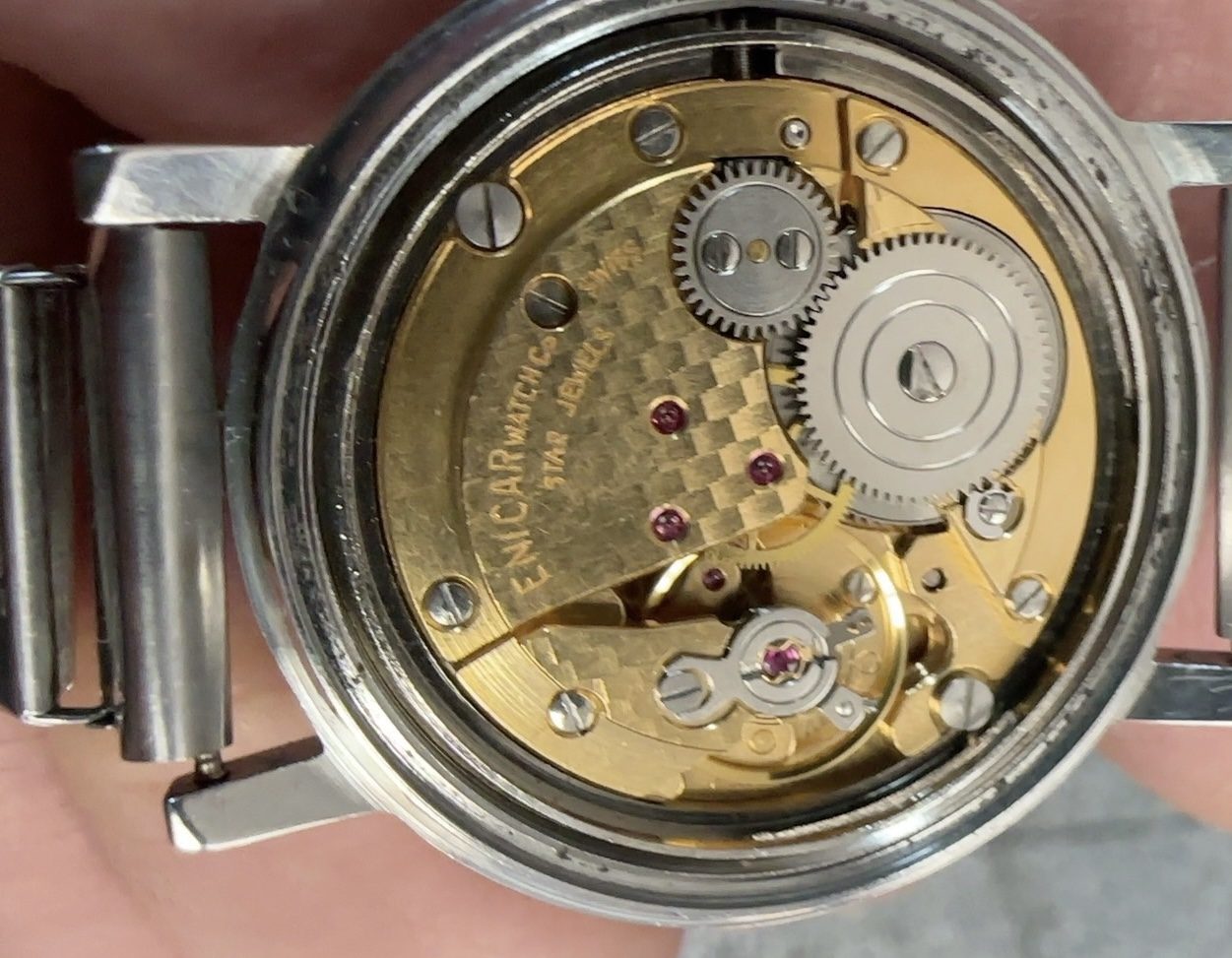 Swiss Made Vintage Enicar Manual Wind Watch Cal.AR161 35mm 17 Jewels 044-0280