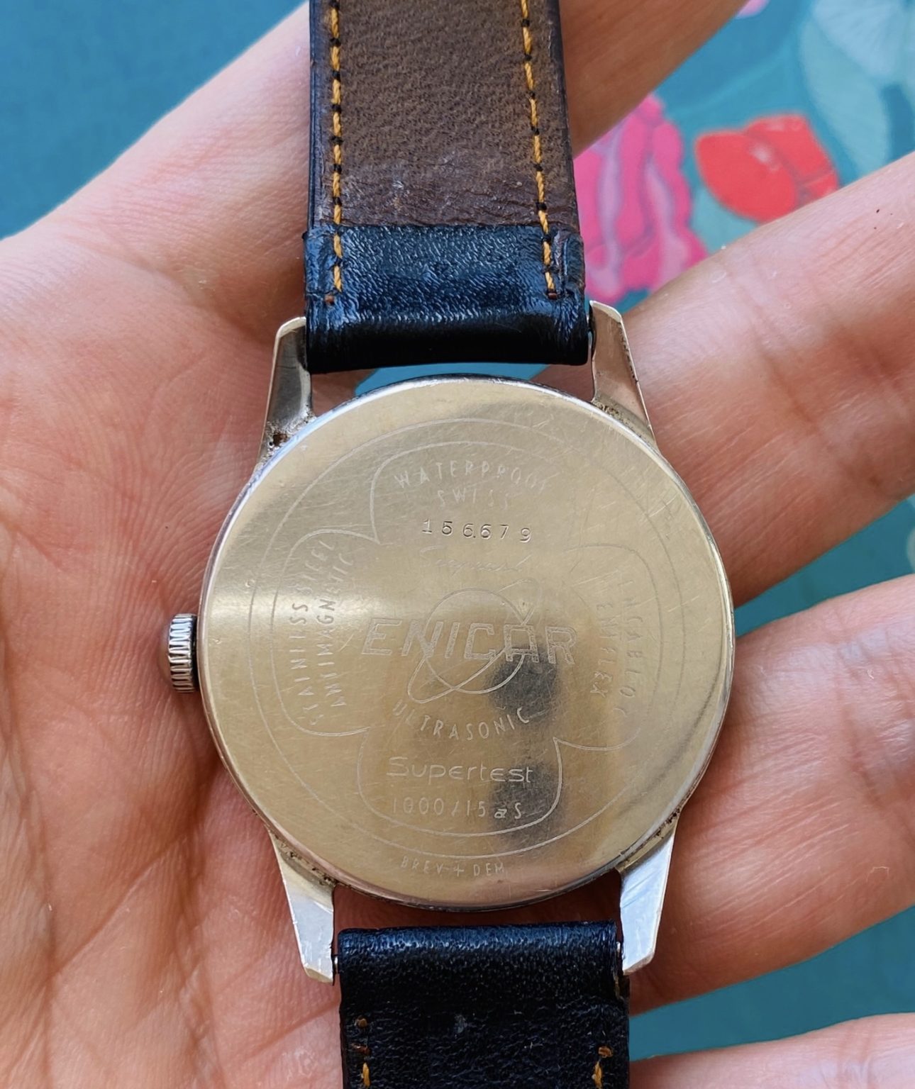 Swiss Vintage Enicar Seapearl Ultrasonic Manual Wind Watch 34.5mm 052-0240