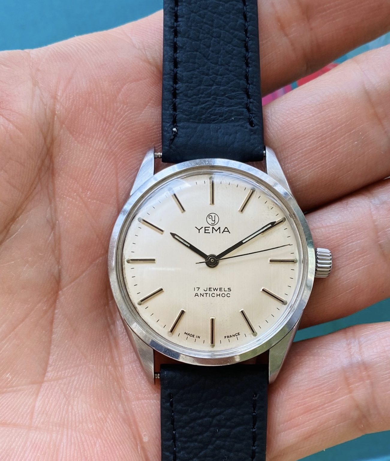 YEMA Vintage Manual-Winding Mens' Watch 35mm 17 Jewels 056-0150