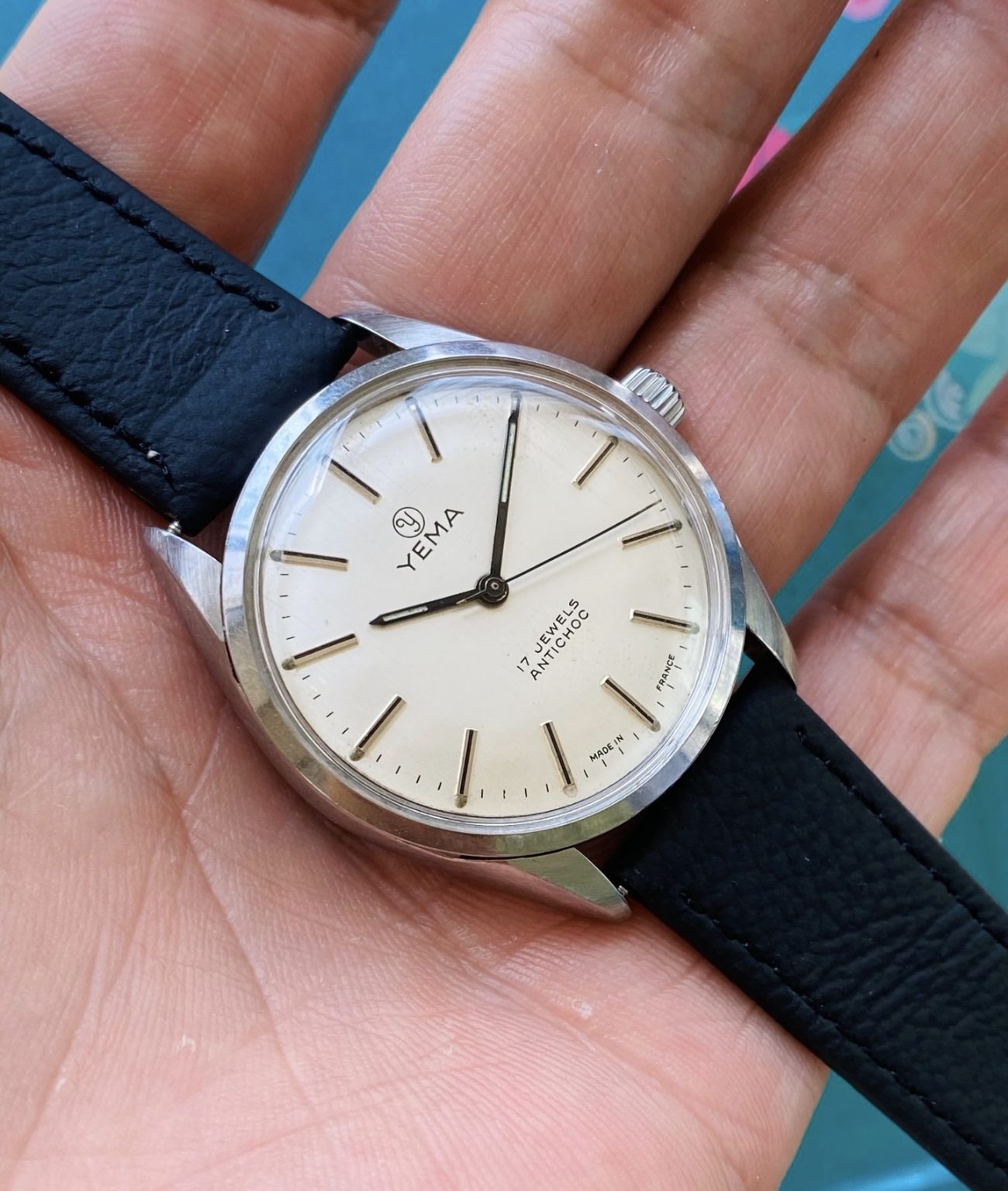 YEMA Vintage Manual-Winding Mens' Watch 35mm 17 Jewels 056-0150