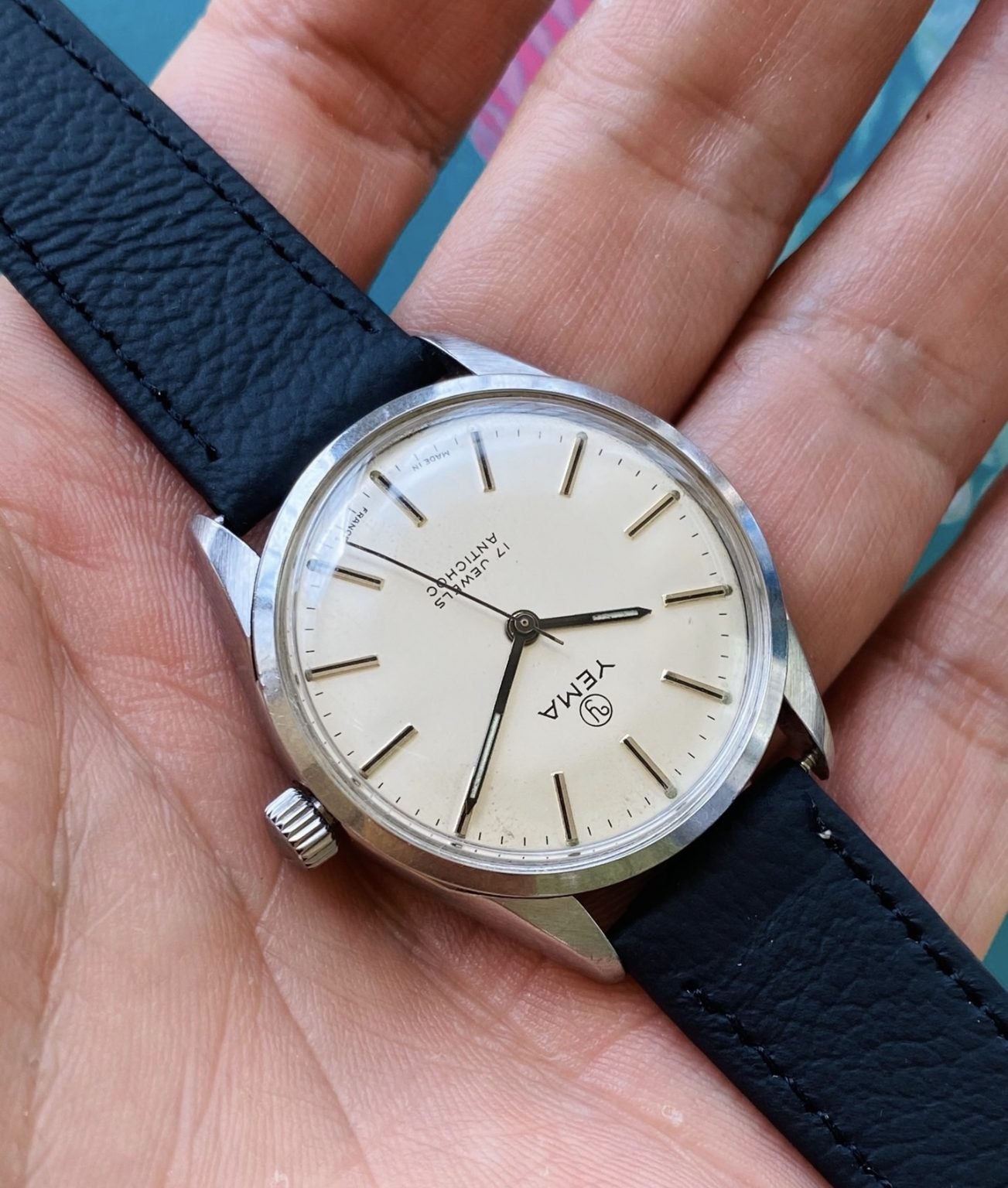 YEMA Vintage Manual-Winding Mens' Watch 35mm 17 Jewels 056-0150