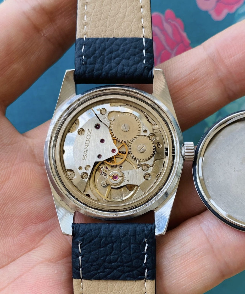 Vintage Swiss Sandoz Hand-Winding Watch ETA 2750 35mm Circa 1970s SKU.076-0200