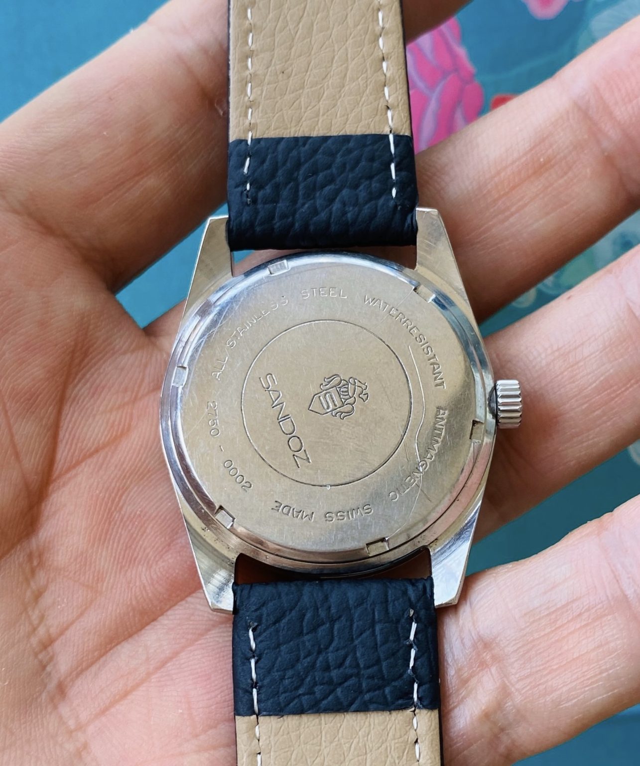 Vintage Swiss Sandoz Hand-Winding Watch ETA 2750 35mm Circa 1970s SKU.076-0200