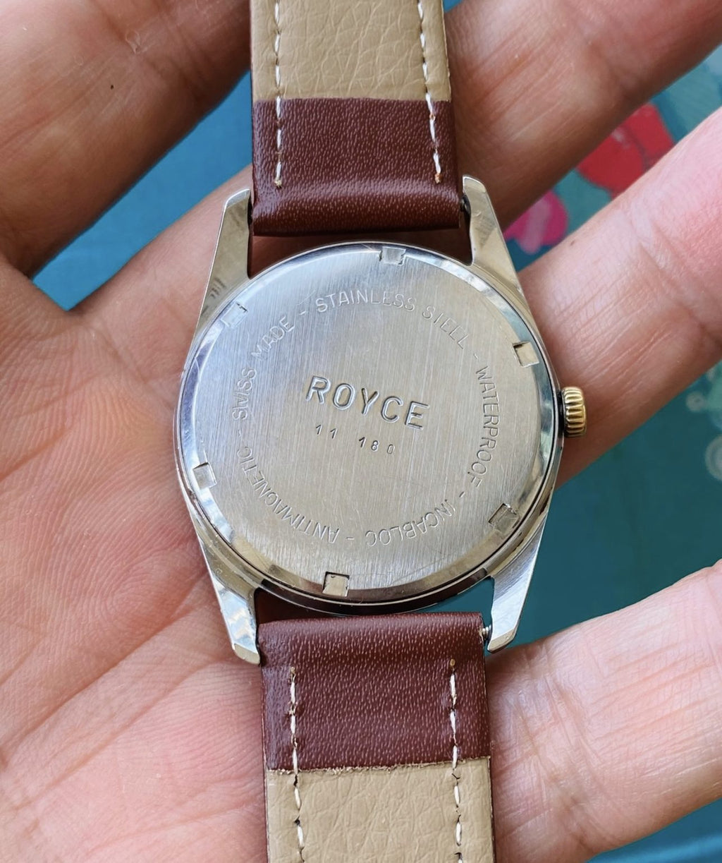 Royce Swiss Hand-Wound Watch ETA 2391 17Jewels 34mm Vintage 1950s SKU.078-0150
