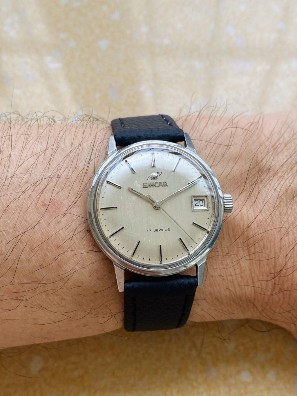 Swiss Made Vintage Enicar Manual Wind Watch 34.5mm Cal.96 17 Jewels 087-0170