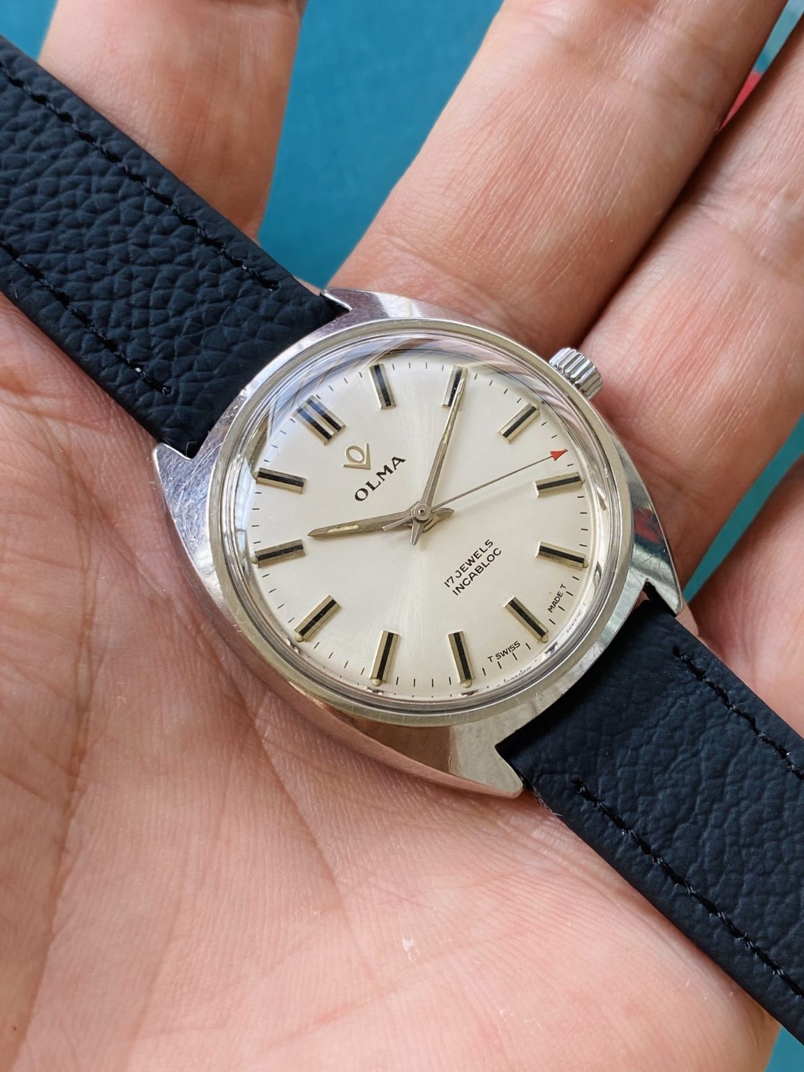 OLMA Vintage Manual-Winding Mens' Swiss Watch 35mm 17 Jewels SKU.090-0170