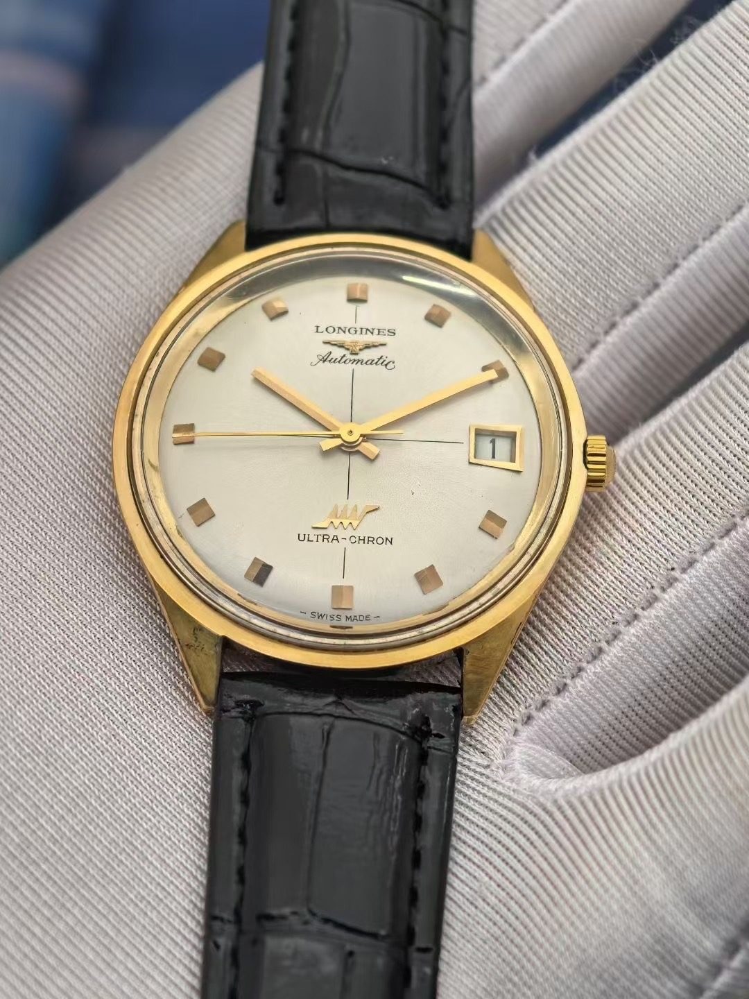 Longines Ultra-Chron Gold-Plated Men’s Watch 37mm, Cal.431 High-Beat 103-3700