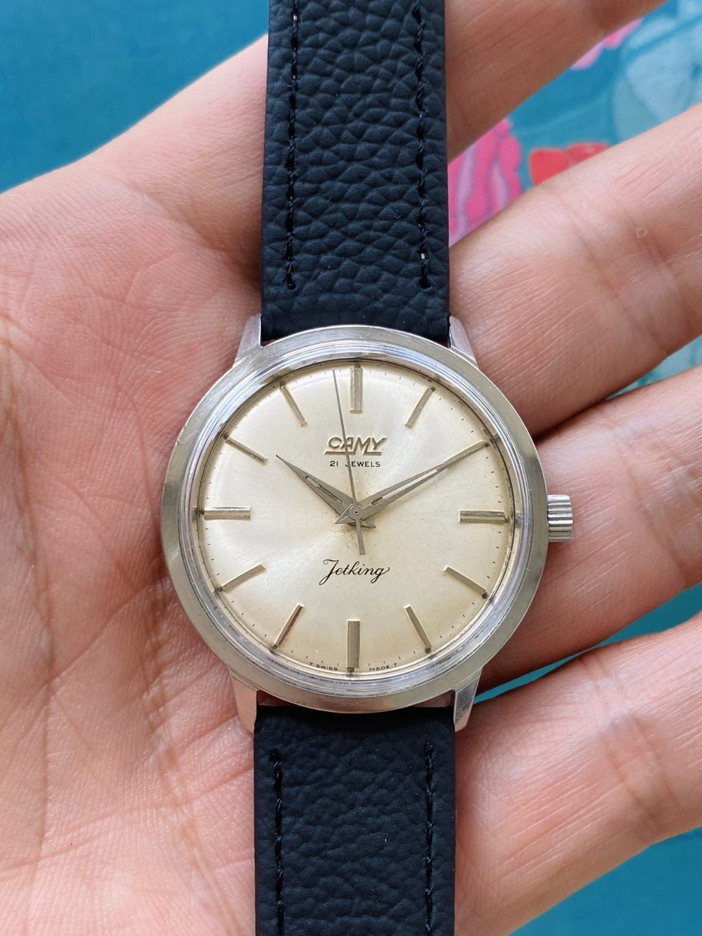 CAMY Vintage Jetking Manual Wind Mens' Swiss Watch 35.5mm Cal.73 095-0180