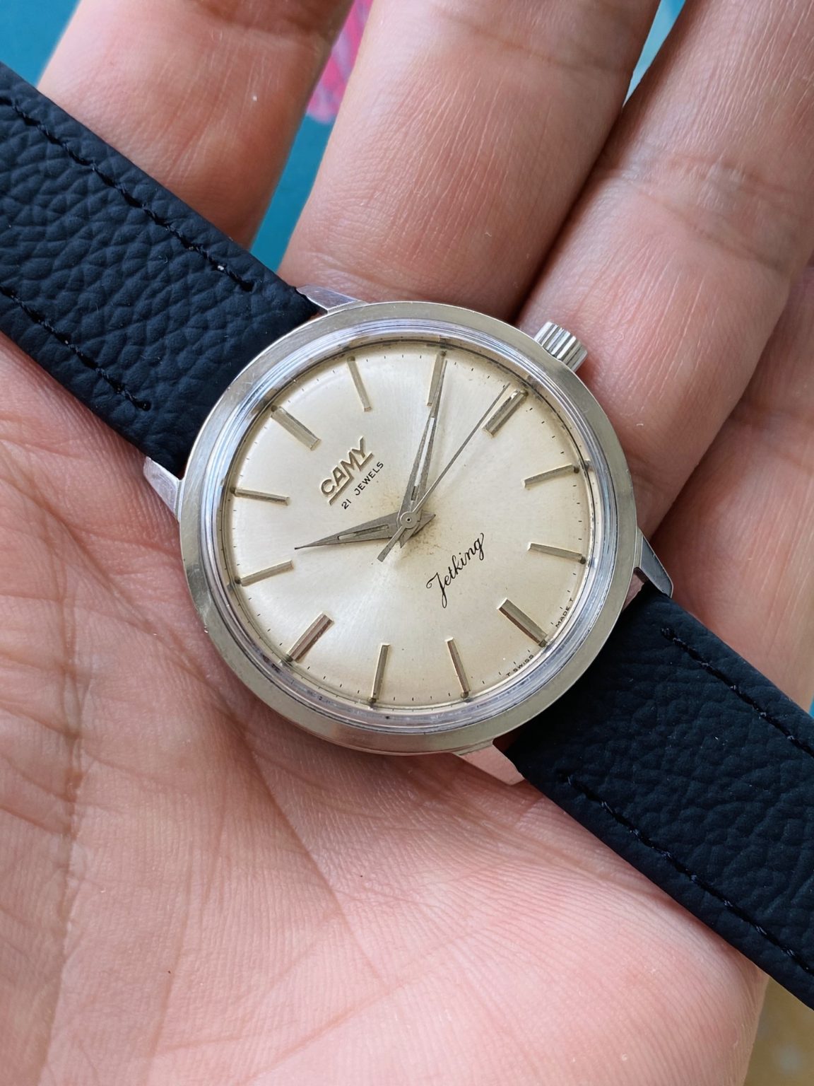 CAMY Vintage Jetking Manual Wind Mens' Swiss Watch 35.5mm Cal.73 095-0180