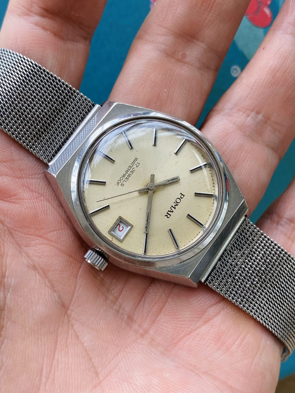 POMAR Vintage Manual Wind Mens' Watch Swiss Made 35.4mm 17Jewels 094-0090