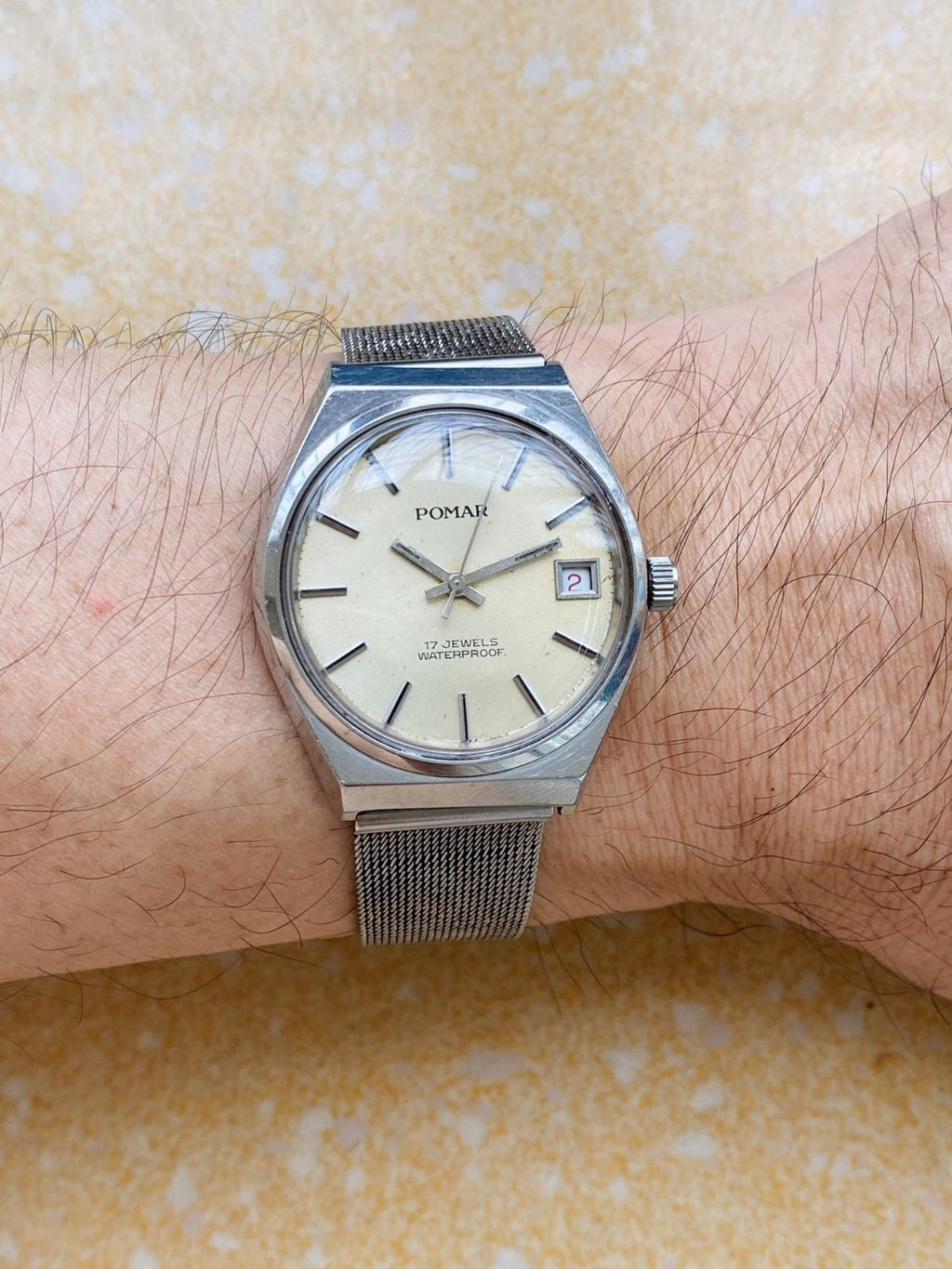 POMAR Vintage Manual Wind Mens' Watch Swiss Made 35.4mm 17Jewels 094-0090