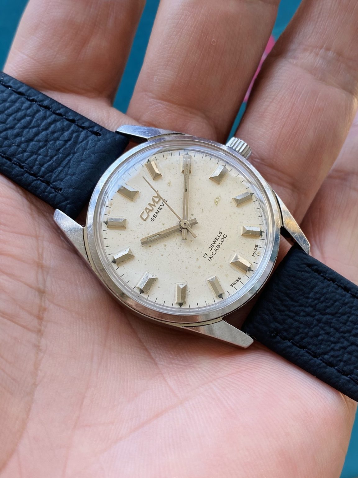 Rare Swiss Made CAMY Vintage Manual Wind Mens' Watch 34mm ETA2750 151-0100