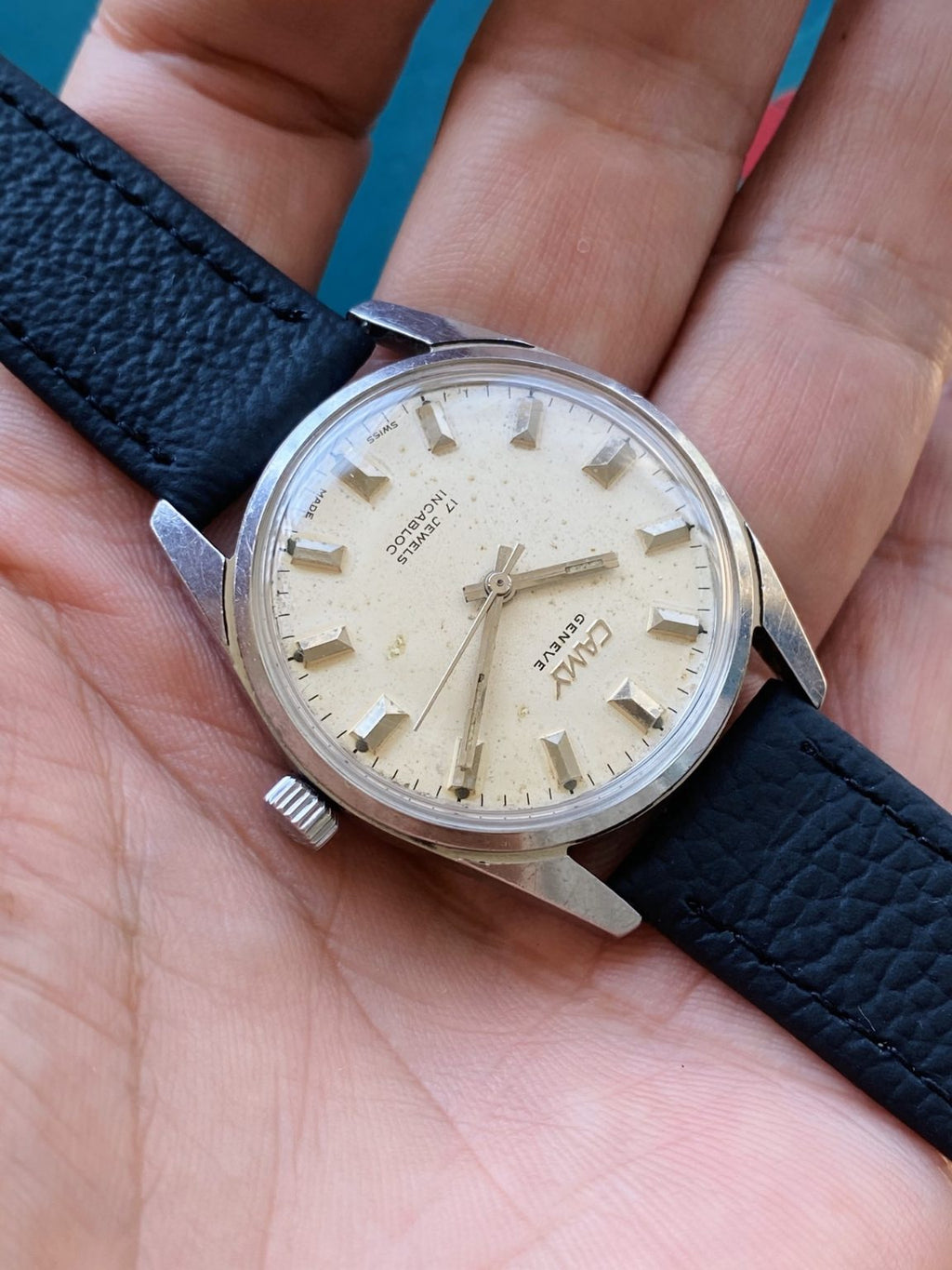 Rare Swiss Made CAMY Vintage Manual Wind Mens' Watch 34mm ETA2750 151-0100