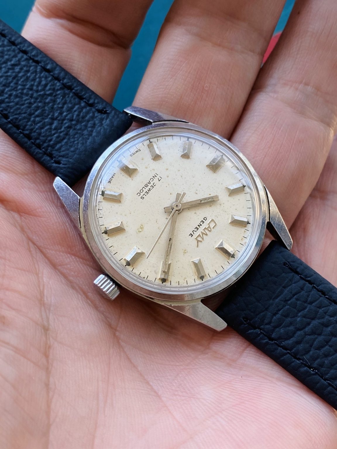 Rare Swiss Made CAMY Vintage Manual Wind Mens' Watch 34mm ETA2750 151-0100