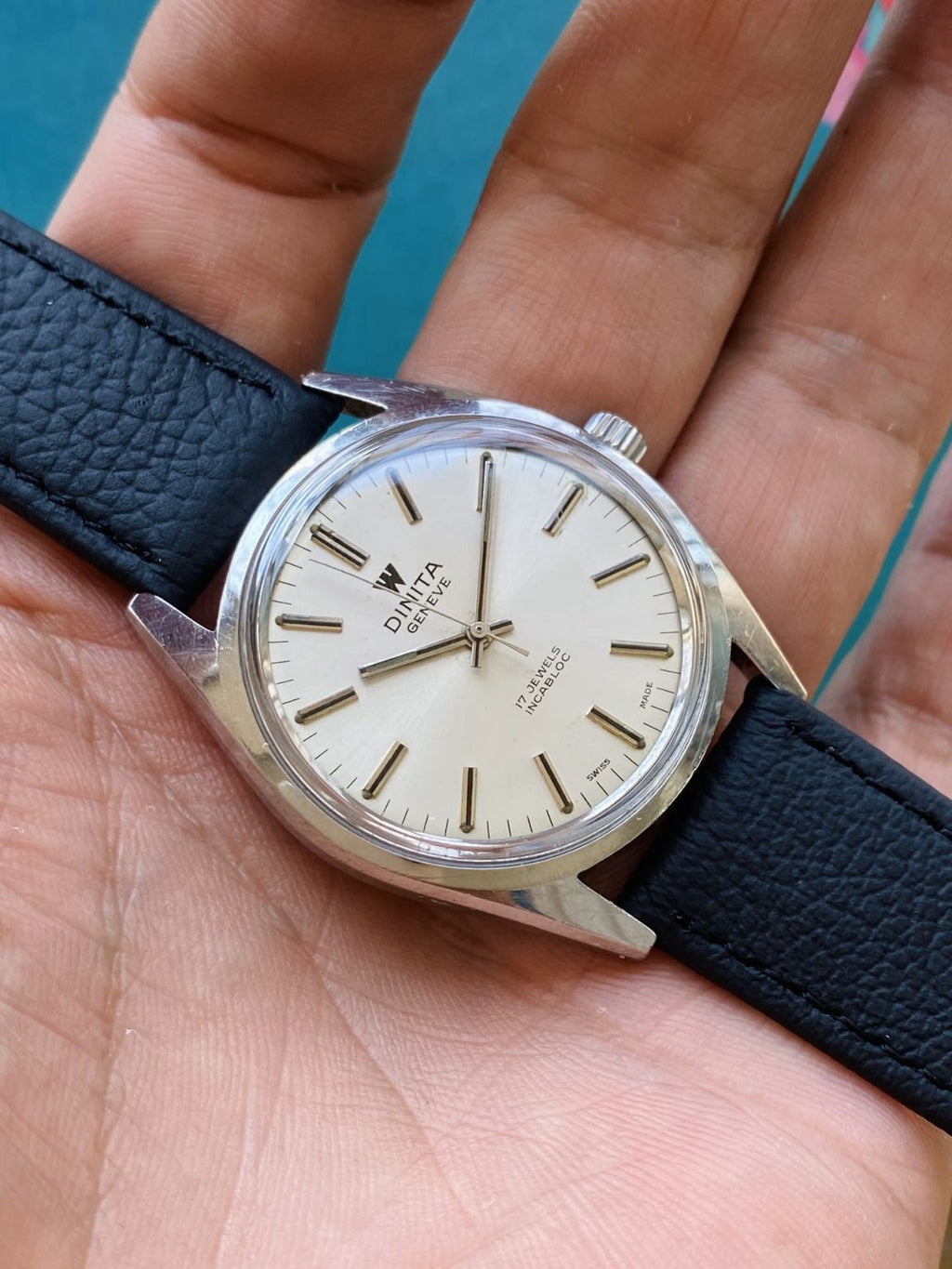 Swiss Made Vintage DINITA Manual Wind Watch ETA2750 17 Jewels 36mm 099-0180