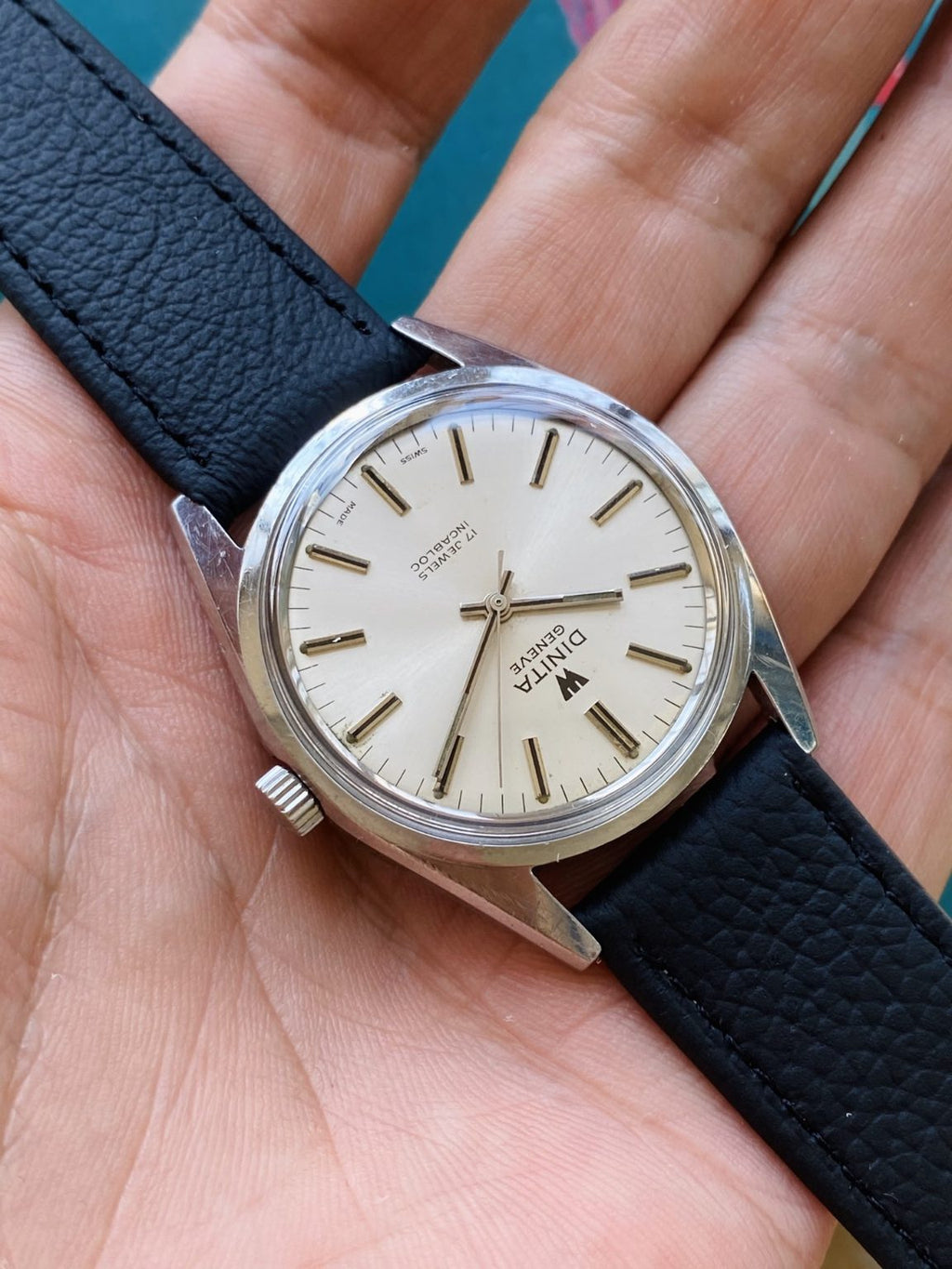 Swiss Made Vintage DINITA Manual Wind Watch ETA2750 17 Jewels 36mm 099-0180