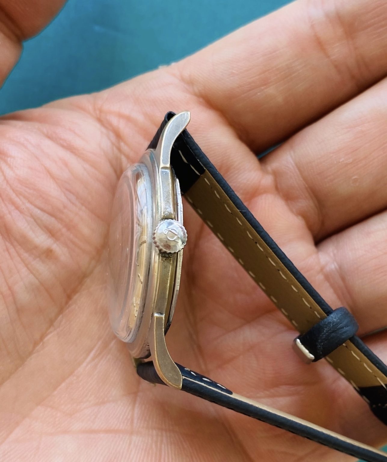 Enicar Seapearl 17 Jewels Manual Wind Watch Crosshair Cal.1020 34.5mm 102-0238