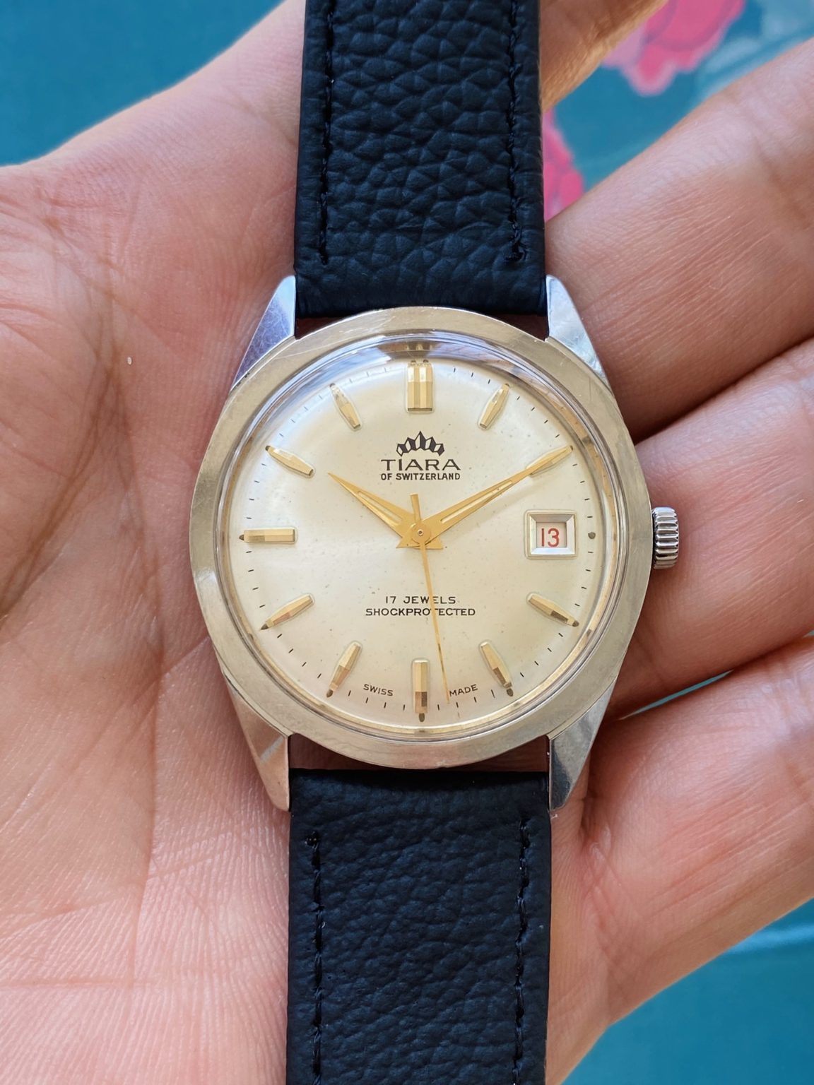 Swiss Made Rare Vintage TIARA Men's Manual Wind Watch ETA2409 36mm 158-0268