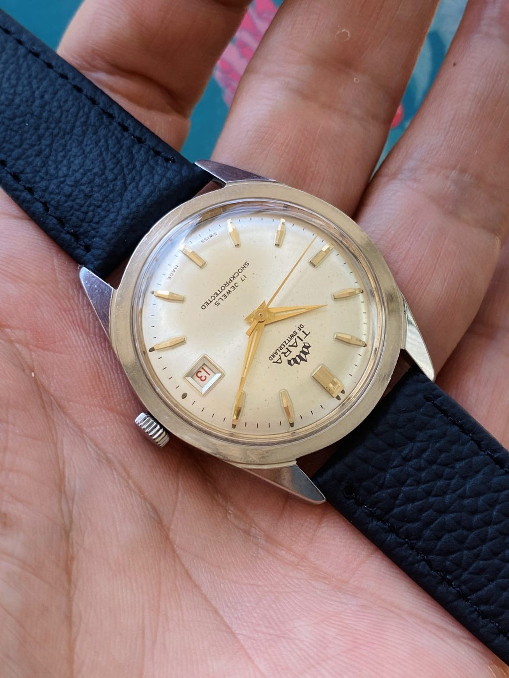 Swiss Made Rare Vintage TIARA Men's Manual Wind Watch ETA2409 36mm 158-0268