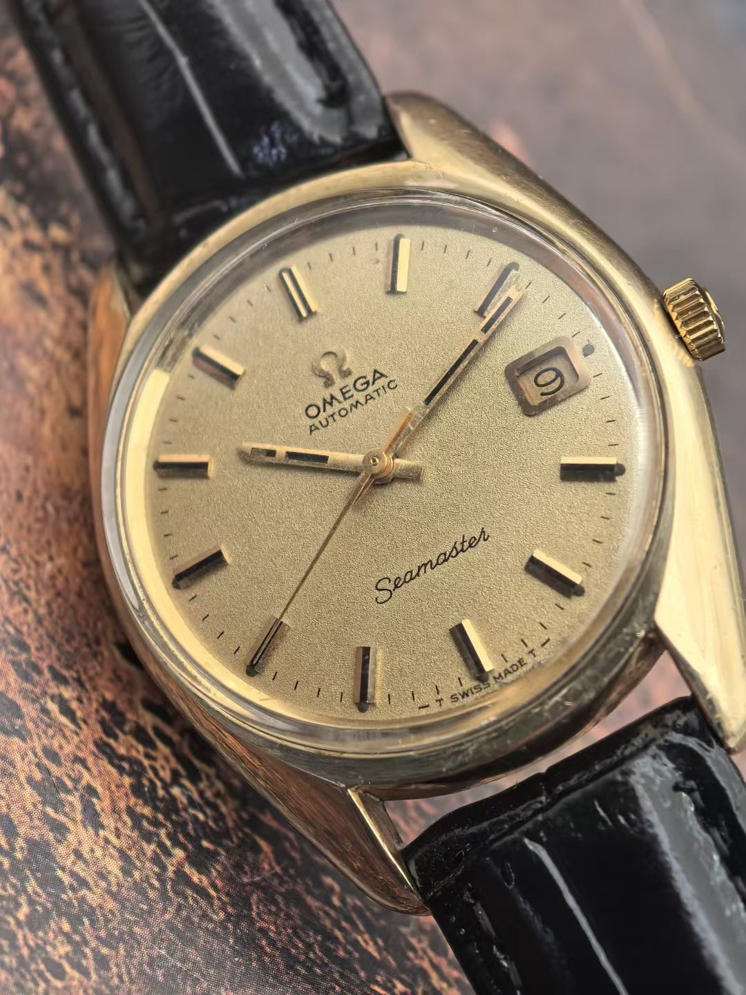 Vintage Omega Seamaster Automatic Watch Cal.565 Golden Sparkle Dial 115-4700