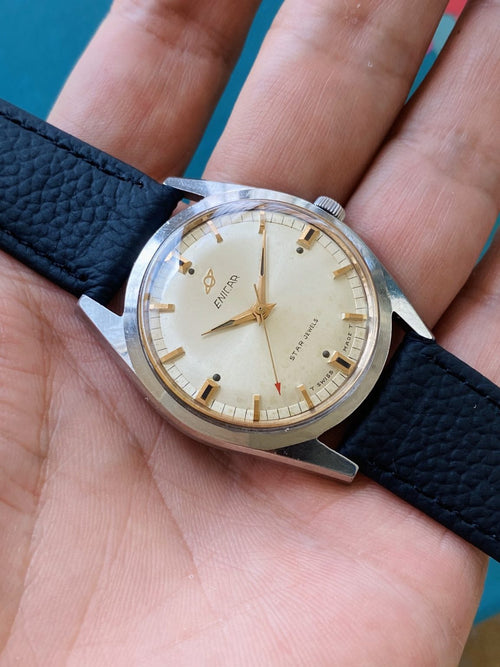 Enicar Vintage Ocean Pearl AR-140 Manual-Winding Swiss Watch 36mm 124-0268