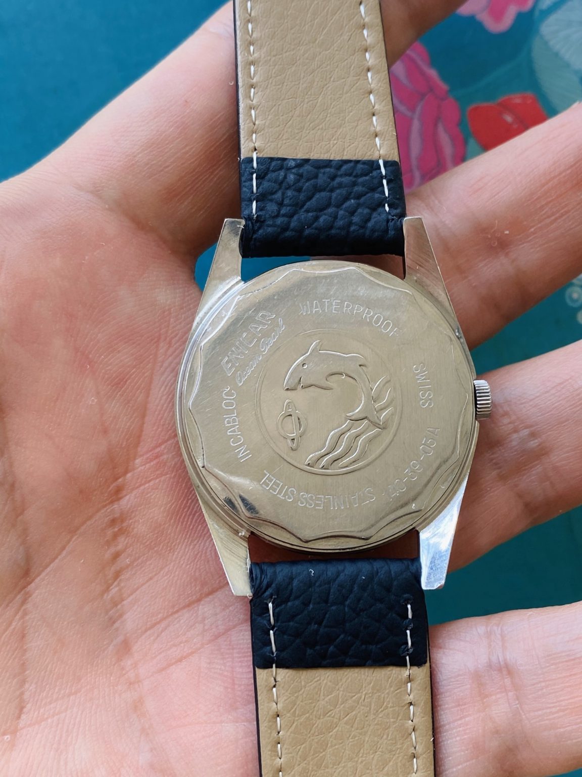 Enicar Vintage Ocean Pearl AR-140 Manual-Winding Swiss Watch 36mm 124-0268