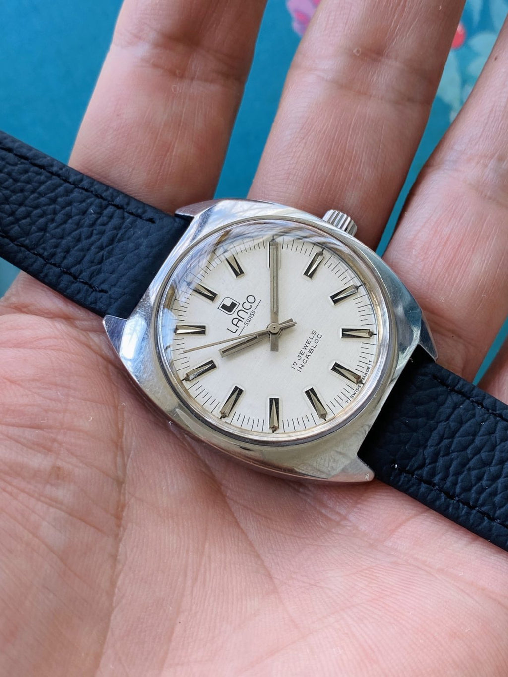 Swiss Made Vintage LANCO Manual Wind Watch ETA2750 17 Jewels 36mm 112-0238