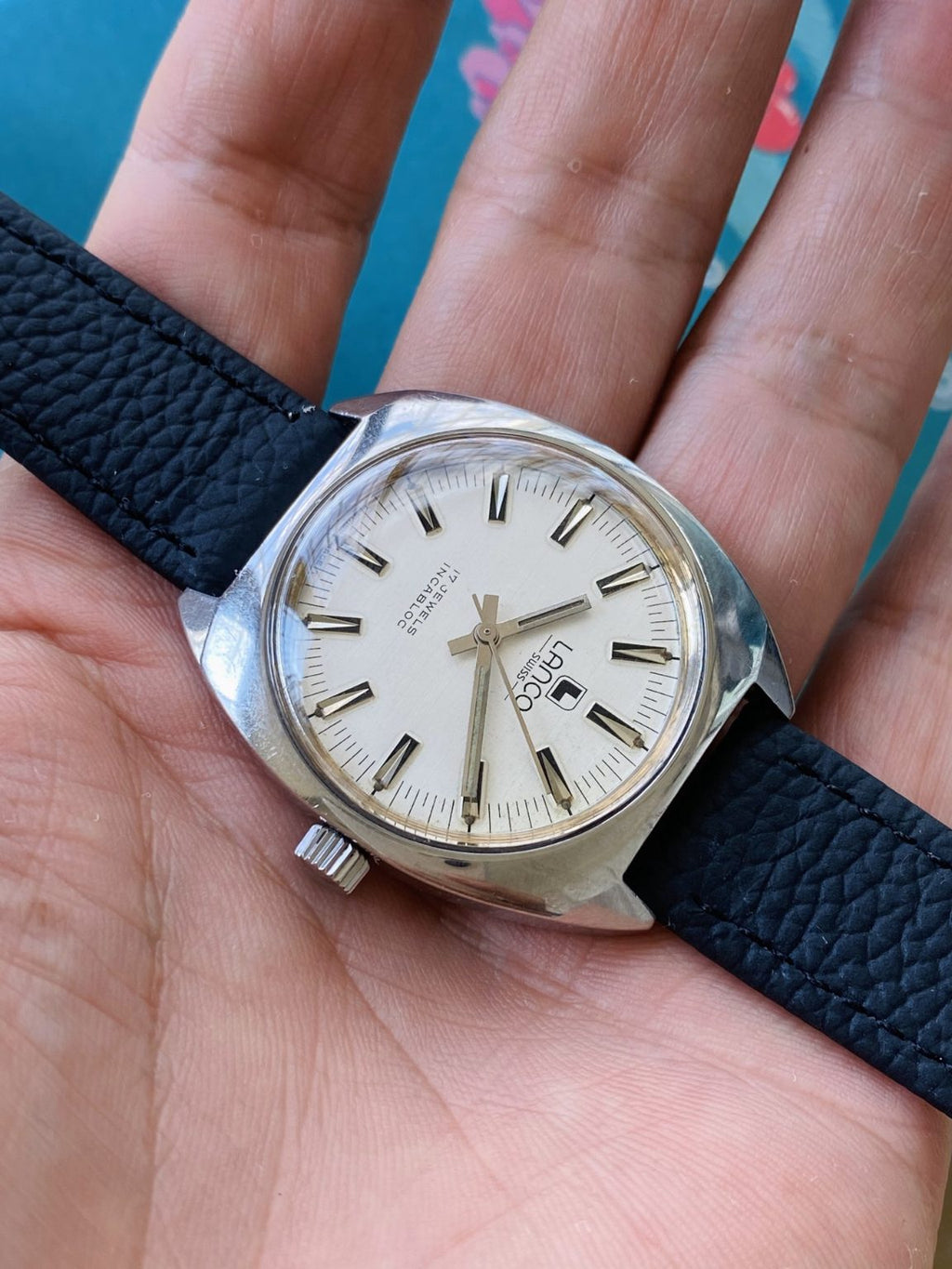 Swiss Made Vintage LANCO Manual Wind Watch ETA2750 17 Jewels 36mm 112-0238