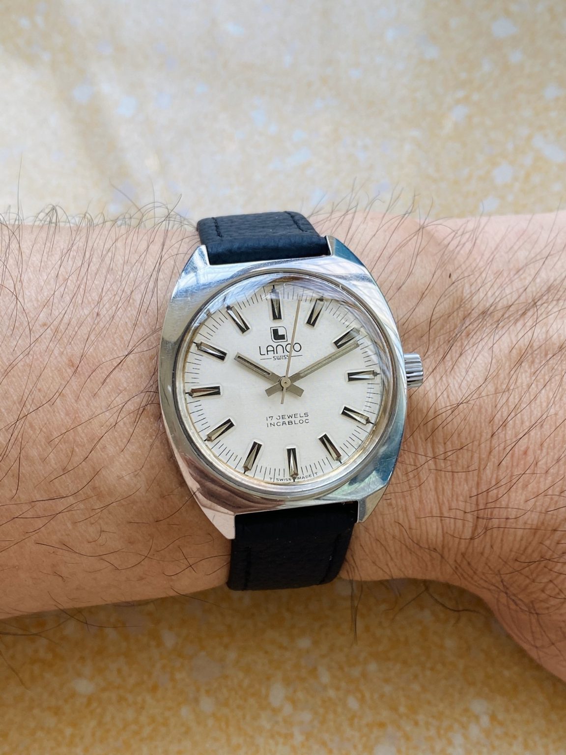 Swiss Made Vintage LANCO Manual Wind Watch ETA2750 17 Jewels 36mm 112-0238