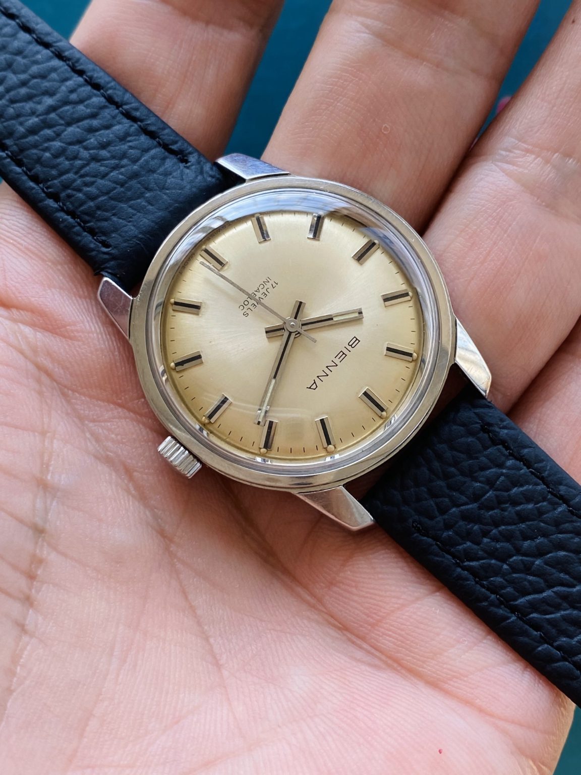 Swiss Vintage BIENNA Manual Winding Watch ETA2750 17 Jewels 34mm 171-0180