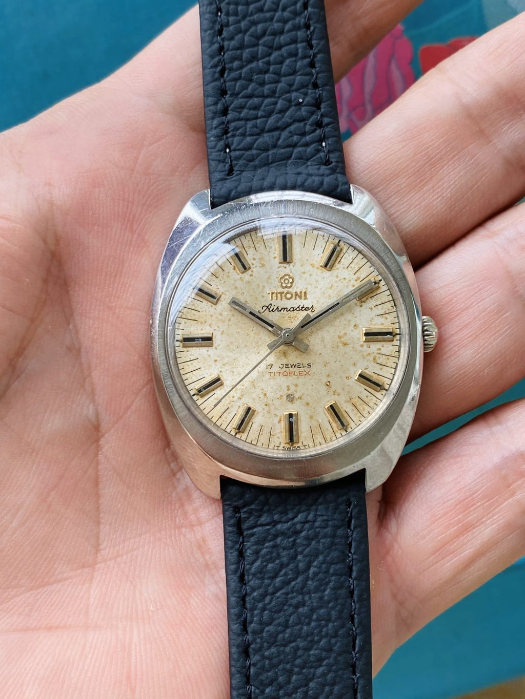 Titoni Manual-Winding Mens' Swiss Watch 34.5mm ETA2750 17 Jewels 154-0170