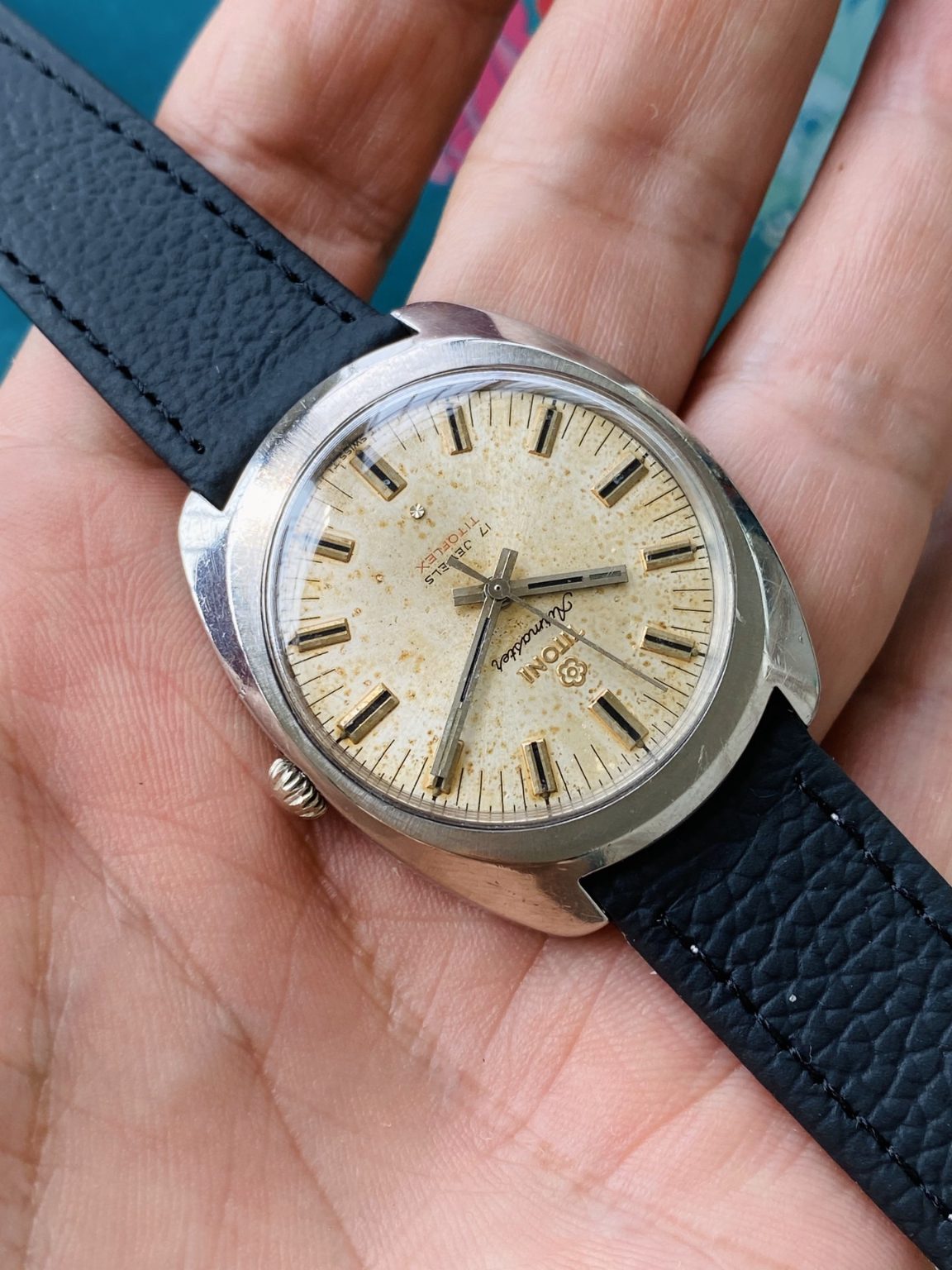 Titoni Manual-Winding Mens' Swiss Watch 34.5mm ETA2750 17 Jewels 154-0170