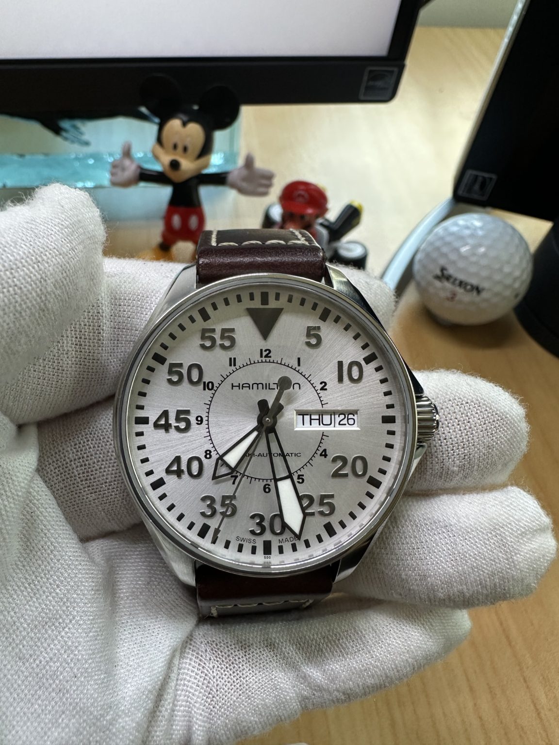 Hamilton Khaki Aviation Pilot Day Date Watch, 38MM, Ref.H644250 193-2100