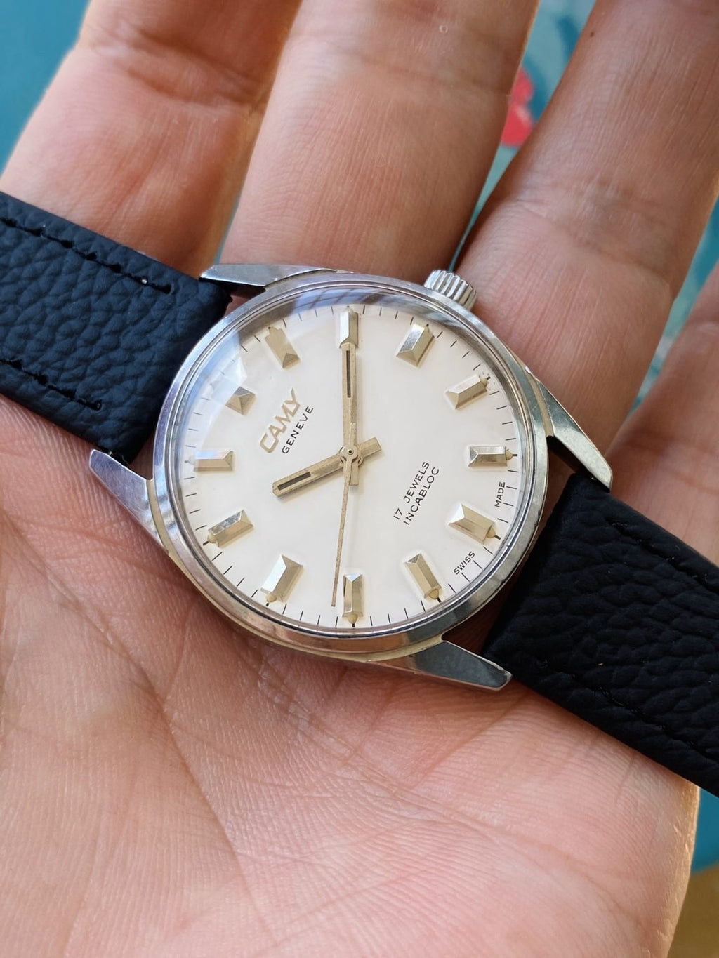 Rare Swiss Made CAMY Vintage Manual Wind Mens' Watch 34mm ETA2750 160-0200