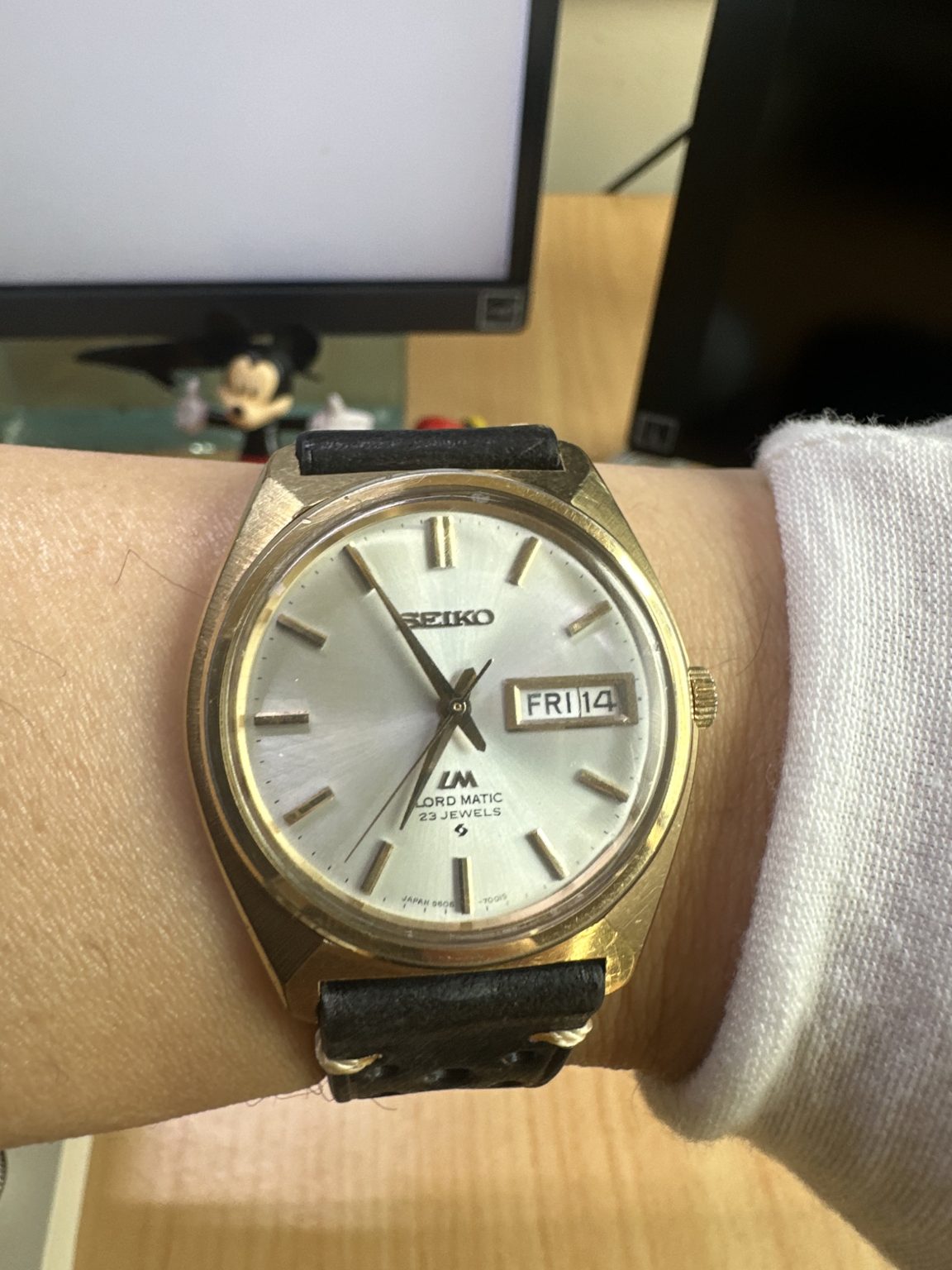 Seiko Gold Plated Lord Matic LM 5606-7001 Automatic Watch 36mm 23Jewels 186-0388