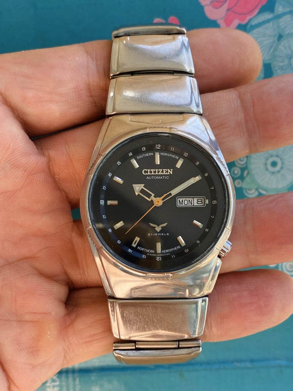 Rare Citizen Men's Automatic Day Date Watch 38mm 8200 21Jewels 229-0178