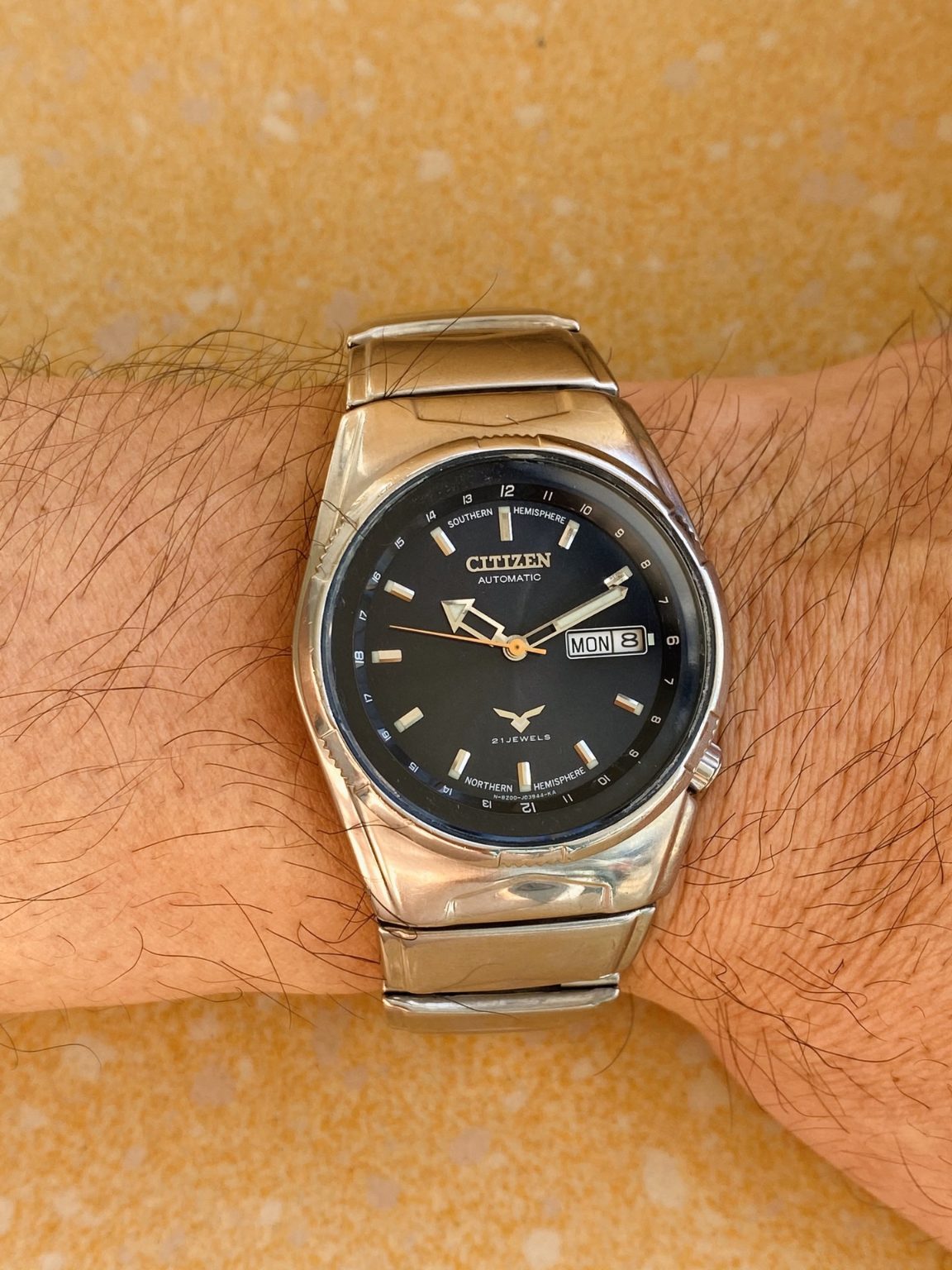 Rare Citizen Men's Automatic Day Date Watch 38mm 8200 21Jewels 229-0178