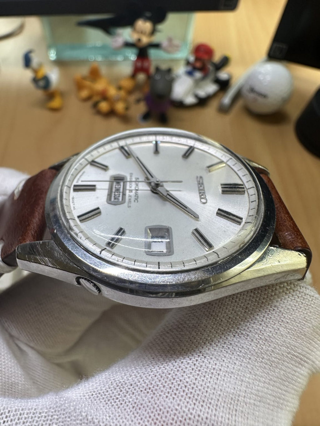 Seiko Seikomatic DIASHOCK 35 Jewels 6218-8010 Day Date Automatic Watch 136-0680