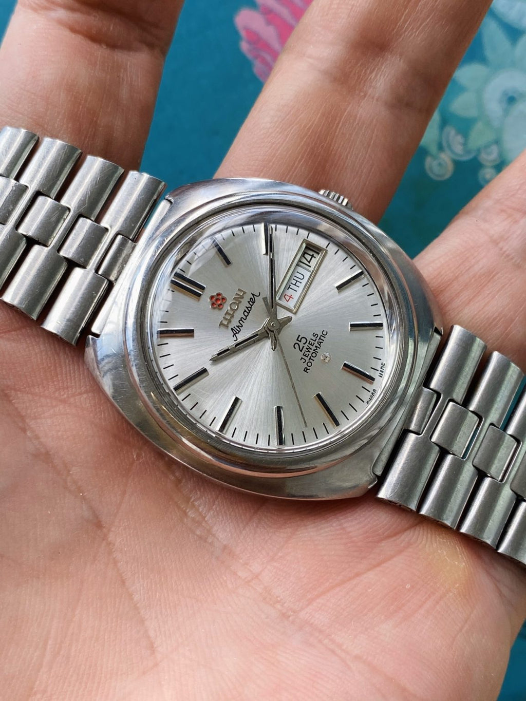 Swiss Made Titoni Airmaster Day Date Automatic Watch 37.5mm 25 Jewels 237-0360