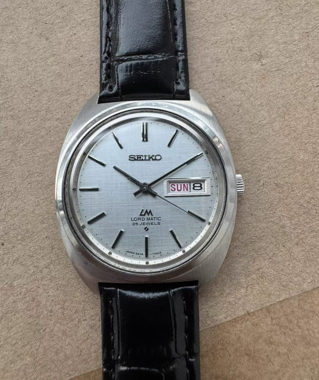 Seiko Lord Matic LM 5606-7330S Day Date Automatic Watch 25 Jewels 35mm 210-0468