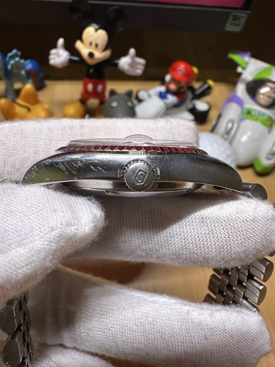 Swiss Made Sandoz Day Date President Automatic Watch 25 Jewels 35.8MM 157-0538